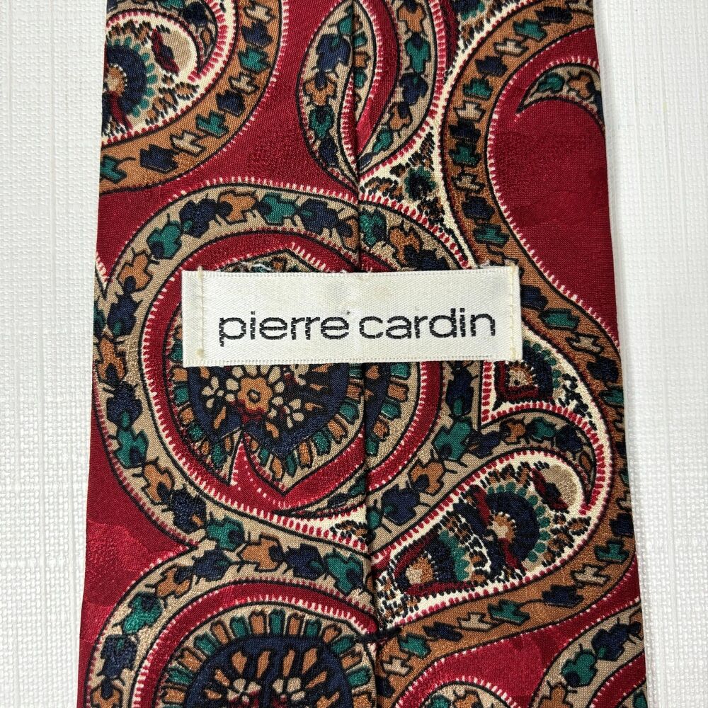 Pierre Cardin Mens Paisley Silk Wide Necktie Preppy Formal Designer Business - Picture 4 of 6